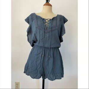 American Eagle Gray Lacy Romper Size S
